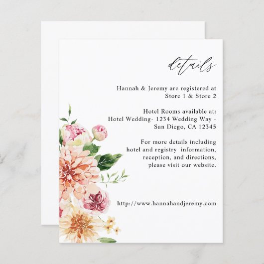 バジェットピンク&ピーチフローラ&グリーン詳細 (正面/裏面)