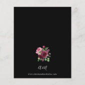 バジェットピンク&ブルゴーニュフローラ7結婚s – 黒 (裏面)