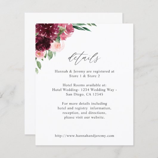 バジェットピンク&ブルゴーニュフローラ7詳細 (正面/裏面)