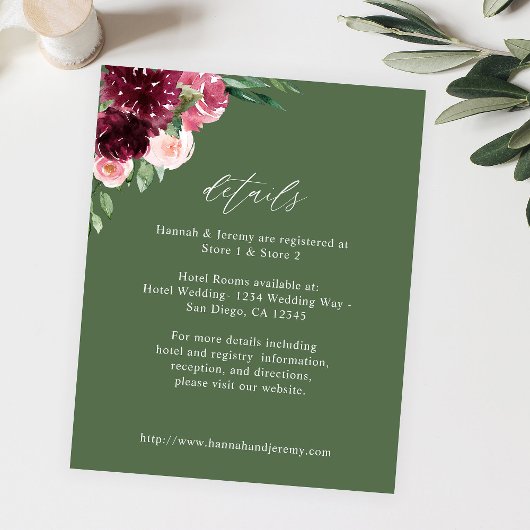 バジェットピンク&ブルゴーニュフローラ7詳細 – 緑 チラシ