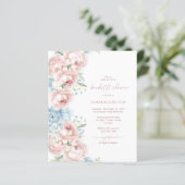 バジェットピンク&ブルーフラワーブライダルシャワー招待 (スタンド正面)