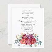 バジェットピンク&プラム熱帯フローラホワイト結婚2 (正面/裏面)