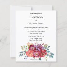 バジェットピンク&プラム熱帯フローラホワイト結婚2