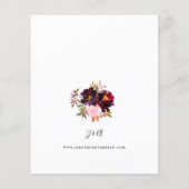 バジェットピンク – ホット赤面&パープルフローラ結婚ズ チラシ (裏面)