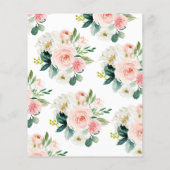 バジェットピンク&緑葉色の招待状 (裏面)