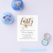 バジェットピンク&金ゴールド440th誕生日招待状 チラシ (シングル)