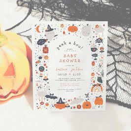 バジェットピークBooハロウィーンオレンジ色の赤ちゃんシャワー