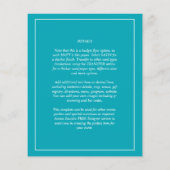 バジェットピーコックブルーティール（緑がかった色）結婚モノクロ チラシ (裏面)