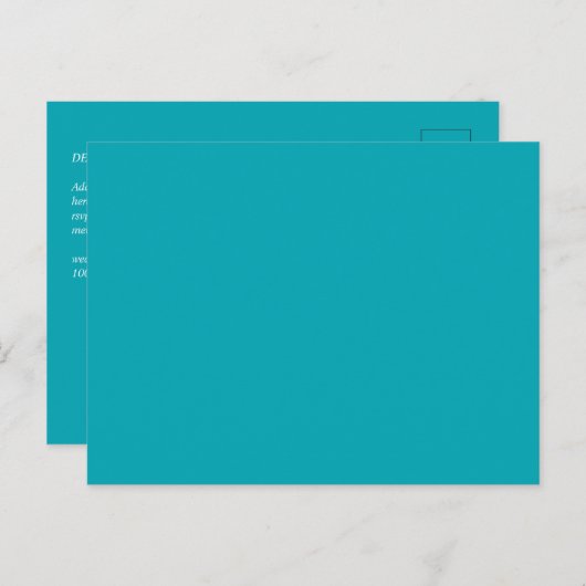 バジェットピーコックブルーティール（緑がかった色）結婚モノクロ ポストカード (正面/裏面)