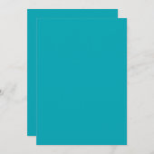 バジェットピーコックブルーティール(緑がかった色)結婚モノクロ 招待状 (正面/裏面)