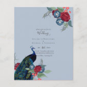 バジェットピーコックブルーブルガンディーウィンター秋の結婚式 (正面)