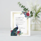 バジェットピーコックブルーブルガンディーウィンター秋の結婚式 (スタンド正面)