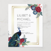 バジェットピーコックブルーブルガンディーウィンター秋の結婚式 (正面)