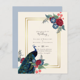 バジェットピーコックブルーブルガンディーウィンター秋の結婚式