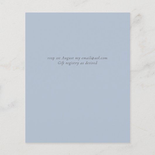 バジェットピーコックブルーブルガンディーウィンター秋の結婚式 (裏面)