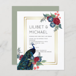 バジェットピーコックブルーブルガンディーウィンター秋の結婚式