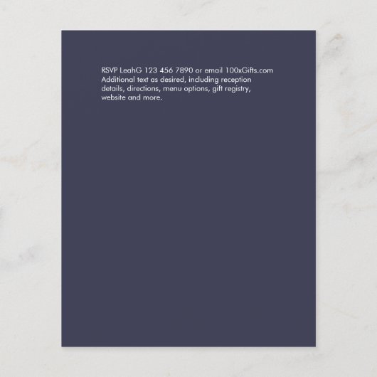 バジェットピーコックブルーブルガンディーウィンター秋の結婚式 (裏面)