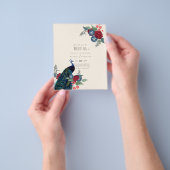 バジェットピーコックブルーブルガンディーウィンター秋の結婚式 チラシ (手)