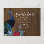 バジェットピーコックブルーブルガンディーウィンター秋の結婚式 ポストカード (正面)