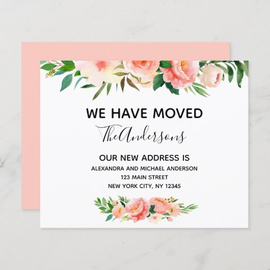 バジェットピーコラルフローラの引越し告知 (正面/裏面)