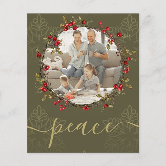 バジェットピースクリスマスリース写真テンプレート (正面)
