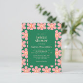 バジェットピースフローラグリーンブライダルシャワー招待状 (スタンド正面)