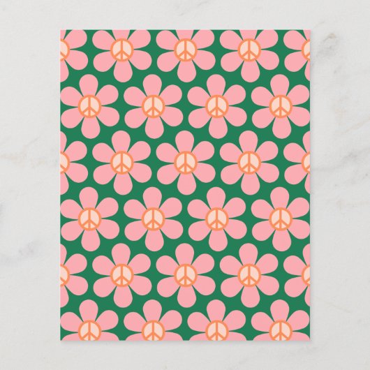 バジェットピースフローラグリーンブライダルシャワー招待状 (裏面)