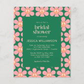 バジェットピースフローラグリーンブライダルシャワー招待状 (正面)