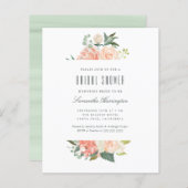 バジェットピーチウォーターカラーフローラブライダルシャワー (正面/裏面)