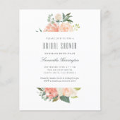 バジェットピーチウォーターカラーフローラブライダルシャワー (正面)