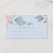 バジェットピーチフローラダスティブルーセージ結婚リーフ 名刺 (正面)