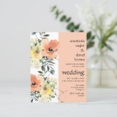 バジェットピーチフローラQRコード結婚式招待状 (スタンド正面)