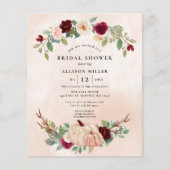 バジェットピーチブルガンディパンプキンス秋ブライダルシャワー (正面)