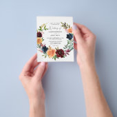 バジェットピーチブルゴーニュ&ネイビー秋結婚フローラ チラシ (手)