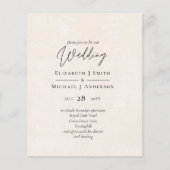 バジェットピーチ結婚グレイの水彩招待状 (正面)