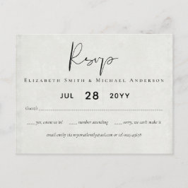 バジェットピーチ結婚グレイの水彩RSVP ポストカード