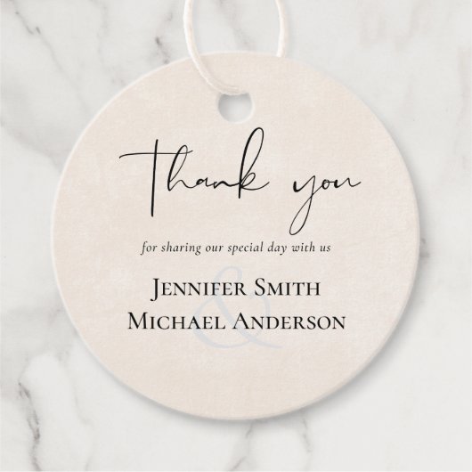 バジェットピーチ結婚グレイの水色 フェイバータグ (正面)