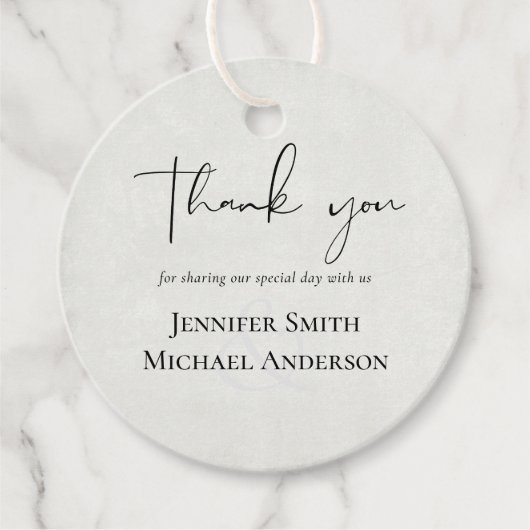 バジェットピーチ結婚グレイの水色 フェイバータグ (正面)