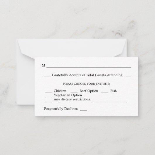 バジェットピーチ、ネイビー、ブルゴーニュフローラ2SM食事RSVP ノートカード (裏面)