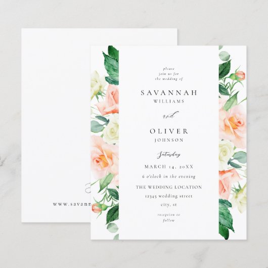 バジェットピーチ&ホワイト結婚フローラズV3 (正面/裏面)