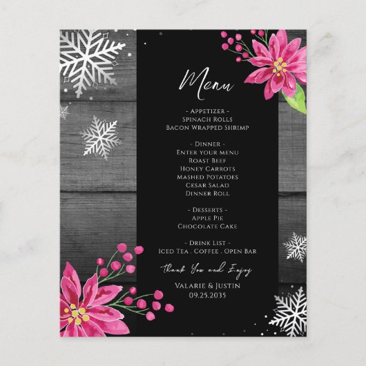 バジェットファミリークリスマスディナーメニュー チラシ (正面)