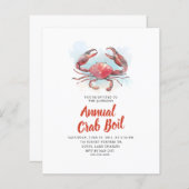 バジェットファミリーサマーシーフードパーティの招待状 (正面/裏面)