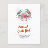 バジェットファミリーサマーシーフードパーティの招待状 (正面)