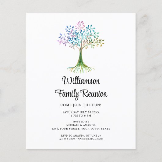 バジェットファミリーツリーファミリー懇親会招待状 (正面)