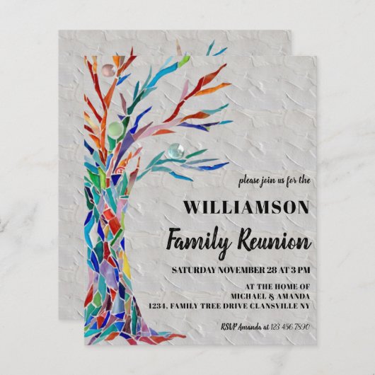 バジェットファミリーツリーファミリー懇親会招待状 (正面/裏面)