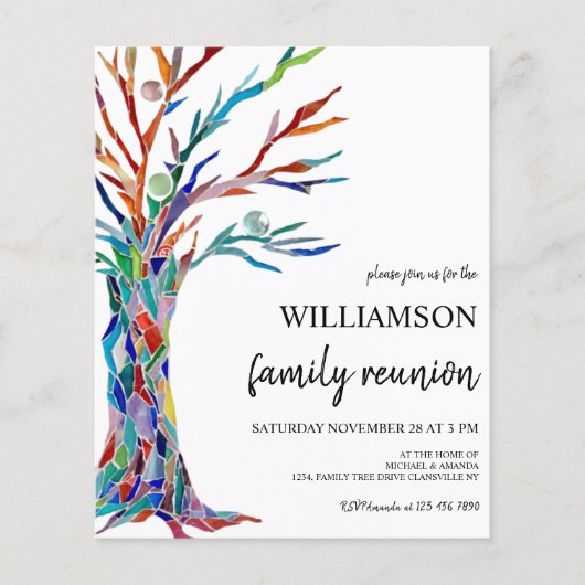 バジェットファミリーツリーファミリー懇親会招待状 (正面)