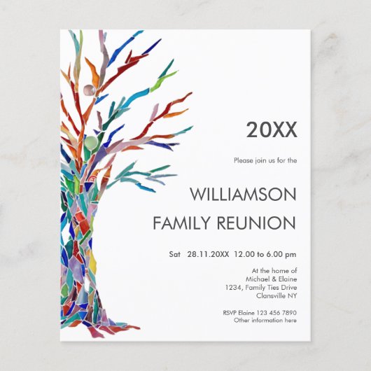 バジェットファミリーツリーファミリー懇親会招待状 (正面)