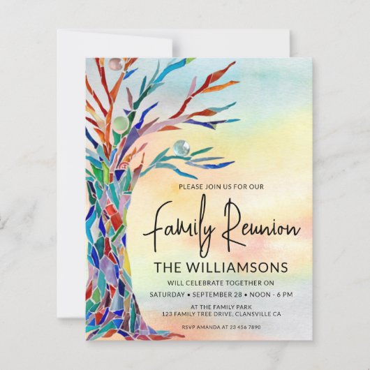 バジェットファミリーツリーファミリー懇親会招待状 (正面)