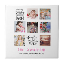 バジェットファミリーフォトコラージギフトグランドペアレントPa Ma タイル