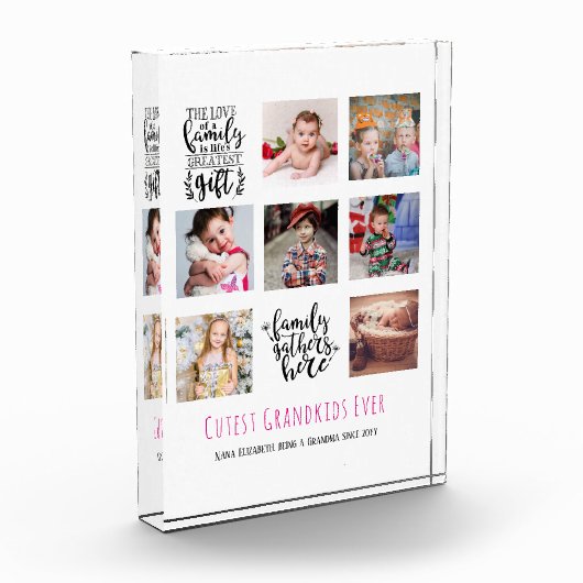 バジェットファミリーフォトコラージギフトグランドペアレントPa Ma フォトブロック (左)